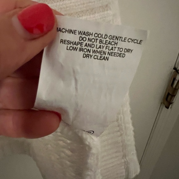 Maternity Pea In The Pod Cozy White Open-Knit Cardigan sz M with pockets (M125) - Picture 7 of 9